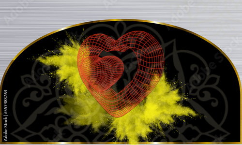 hearts, red abstraction