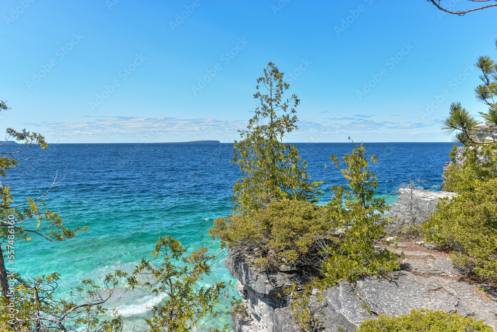 Beautiful landscape of Georgian bay in Bruce Peninsula national park neat Tobermory village in Ontario province, Canada Beautiful landscape of Georgian bay in Bruce Peninsula national park neat Tobermory village in Ontario province, Canada