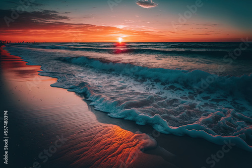For a beautiful wallpaper  take a vertical image of the water at sunset. Generative AI