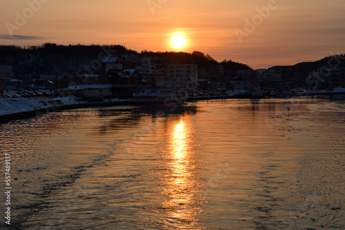 Sunset cruising on sea of Okhotsk