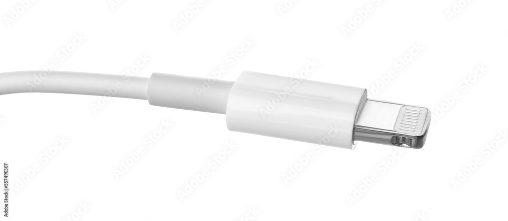 USB lightning cable isolated on white. Modern technology USB lightning cable isolated on white. Modern technology