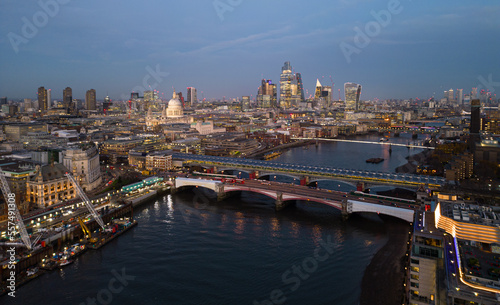 City of London in the evening - aerial view - travel photography