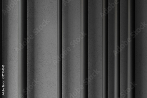 Black metallic fence texture closeup on grey background. Background texture. Business concept.