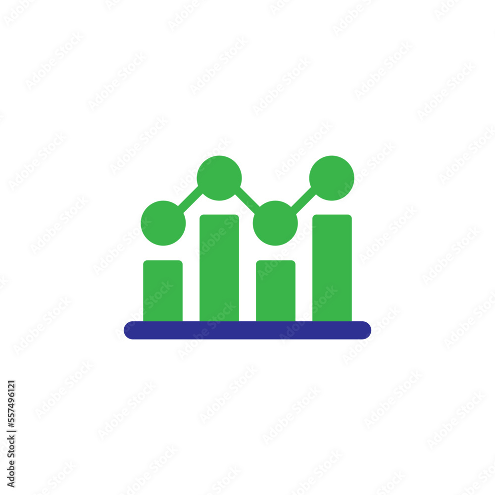 Obraz premium growing graph icon vector illustration 