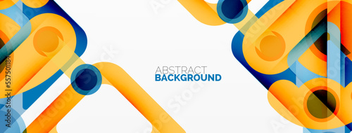 Geometric primitives. Lines, circles abstract background