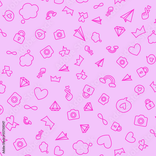 cute hand drawn doodle vector seamless pattern for love, great for Valentine's Day, Weddings, Mother's Day - textiles, banners, wallpapers, backgrounds. Hearts and abstract love symbols. vector.