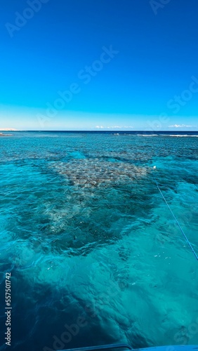 Blue lagoon with reef Red Sea sea and sky