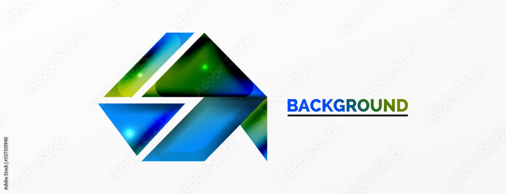 Dynamic 3d geometric abstract background. Triangles and other simple forms composition. Vector Illustration For Wallpaper, Banner, Background, Card, Book Illustration, landing page