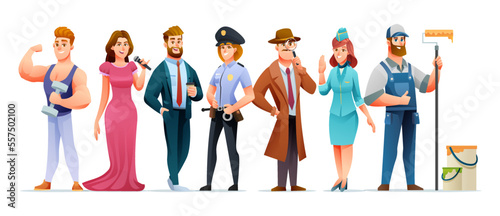 Different people occupation profession character set
