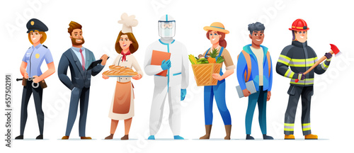 People of different occupation profession characters illustration