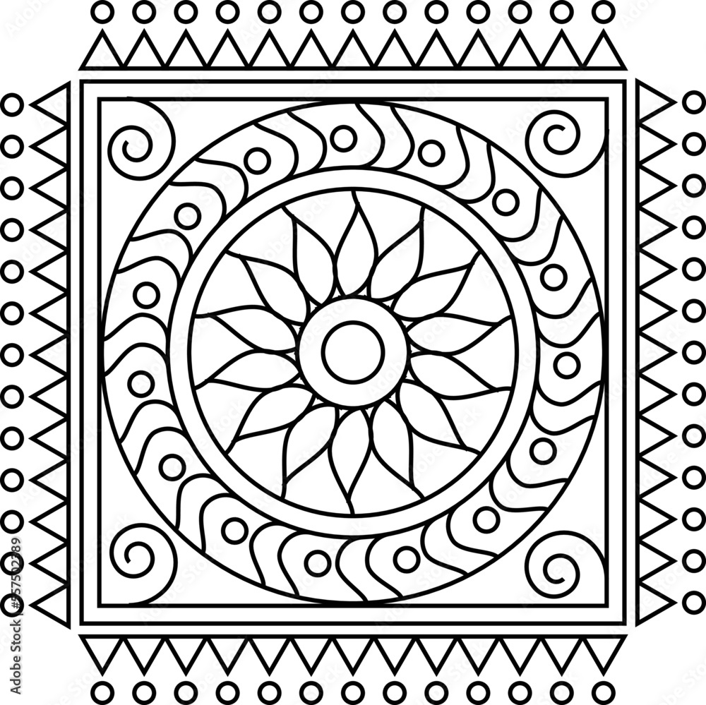 Vector Folk art ornament with birds, animals, leaves, and flowers, Indian designs, and composition. Kalamkari, Madhubani motives for textile printing, logo, wallpaper Vector Folk art ornament with birds, animals, leaves, and flowers, Indian designs, and composition. Kalamkari, Madhubani motives for textile printing, logo, wallpaper