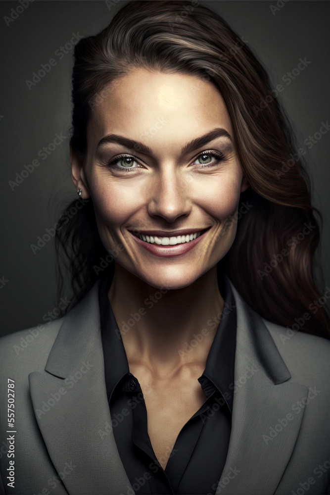 Beautiful Commercial businesswoman in front of a dark background Beautiful Commercial businesswoman in front of a dark background