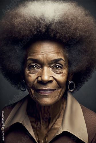 Beautiful Elderly Afro-Haired Woman