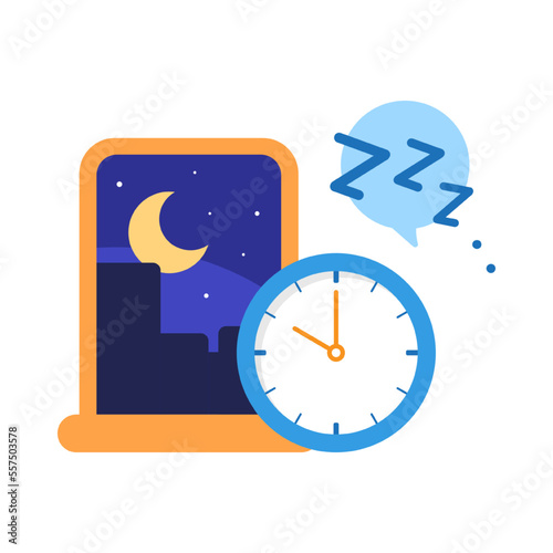 bedtime, night mode concept illustration flat design vector eps10. modern graphic element for landing page, empty state ui, infographic, icon