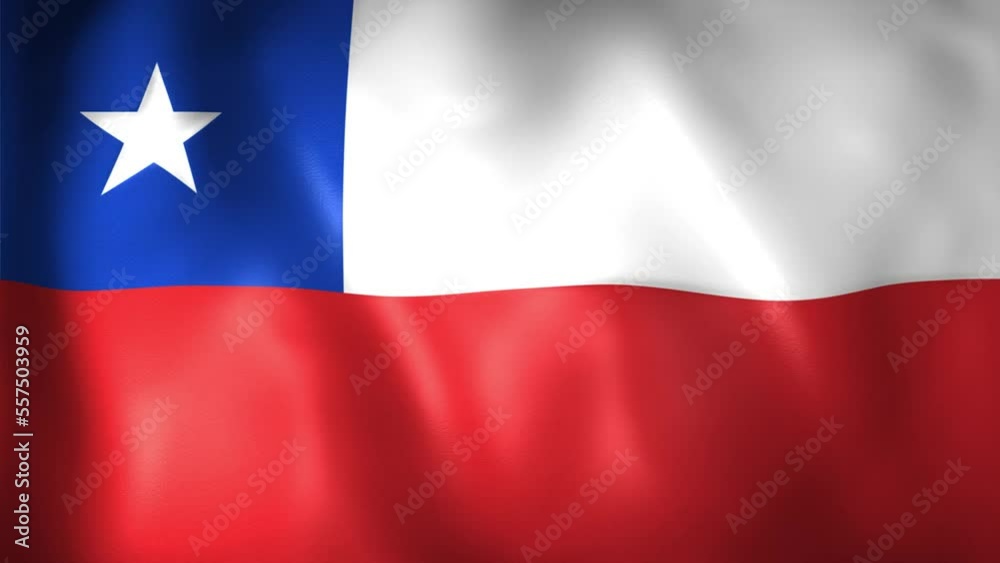 Animation of Chilean flag. 4K. Chile flag flying, Republic of Chile flag render animation Animation of Chilean flag. 4K. Chile flag flying, Republic of Chile flag render animation