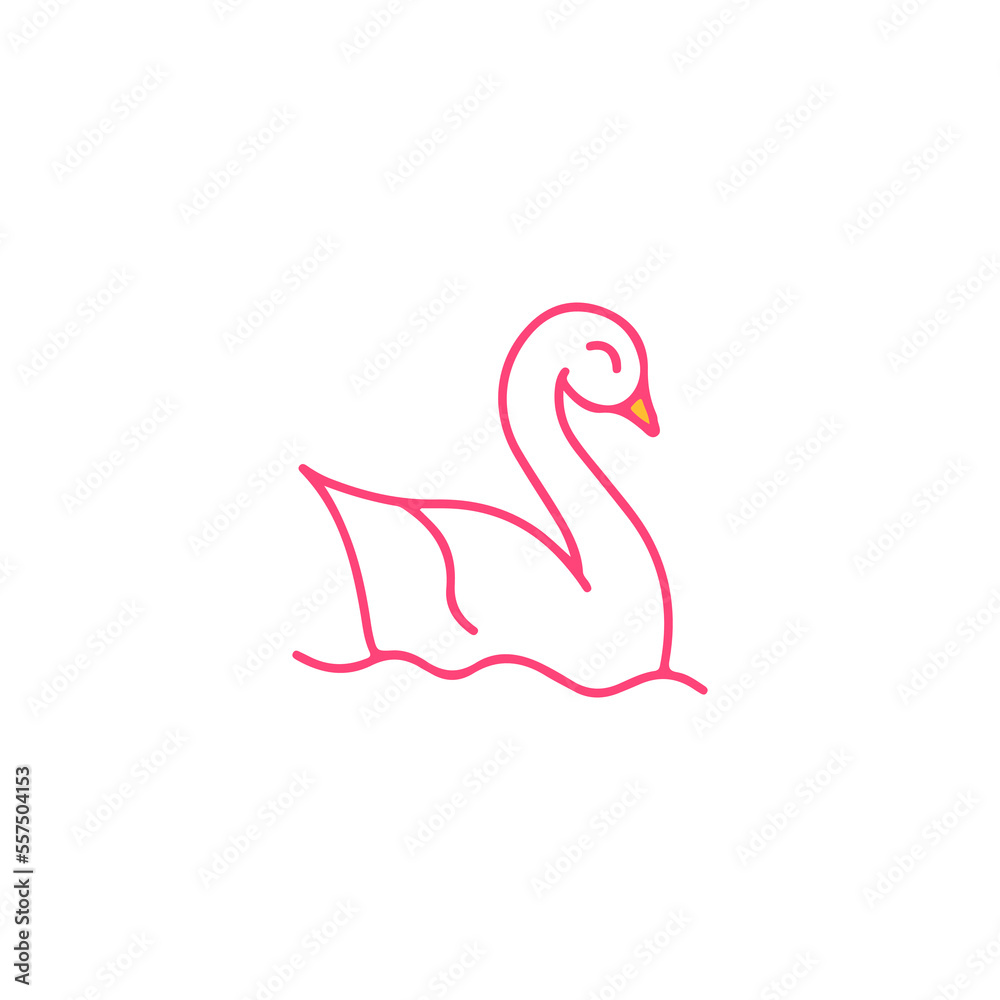 Fototapeta premium vector illustration of a pink swan