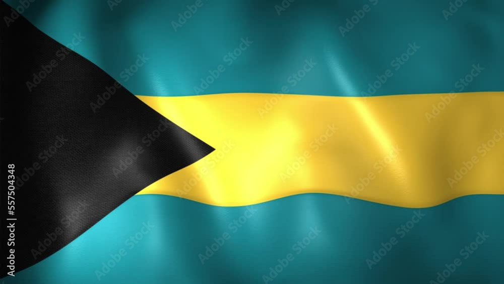 Animation of The Bahamaian flag. 4K. Bahamas flag flying, Commonwealth of The Bahamas flag render animation Animation of The Bahamaian flag. 4K. Bahamas flag flying, Commonwealth of The Bahamas flag render animation