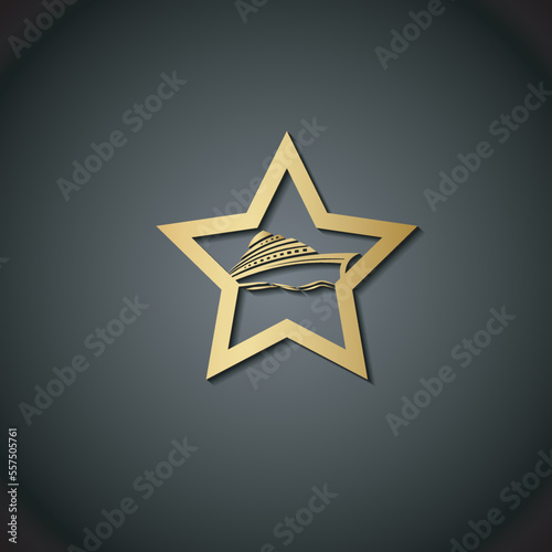 Modern Yacht symbol star logo design