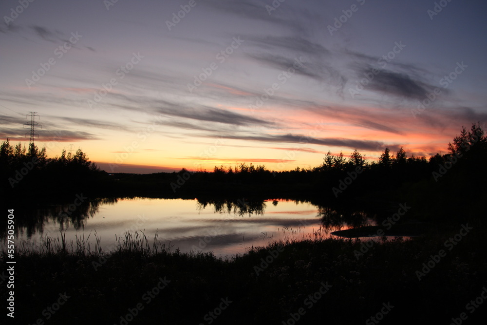 Fototapeta premium sunset on the lake