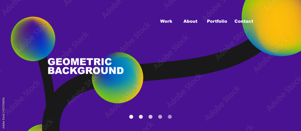 Naklejka premium Network concept, line points connections geometric landing page background.