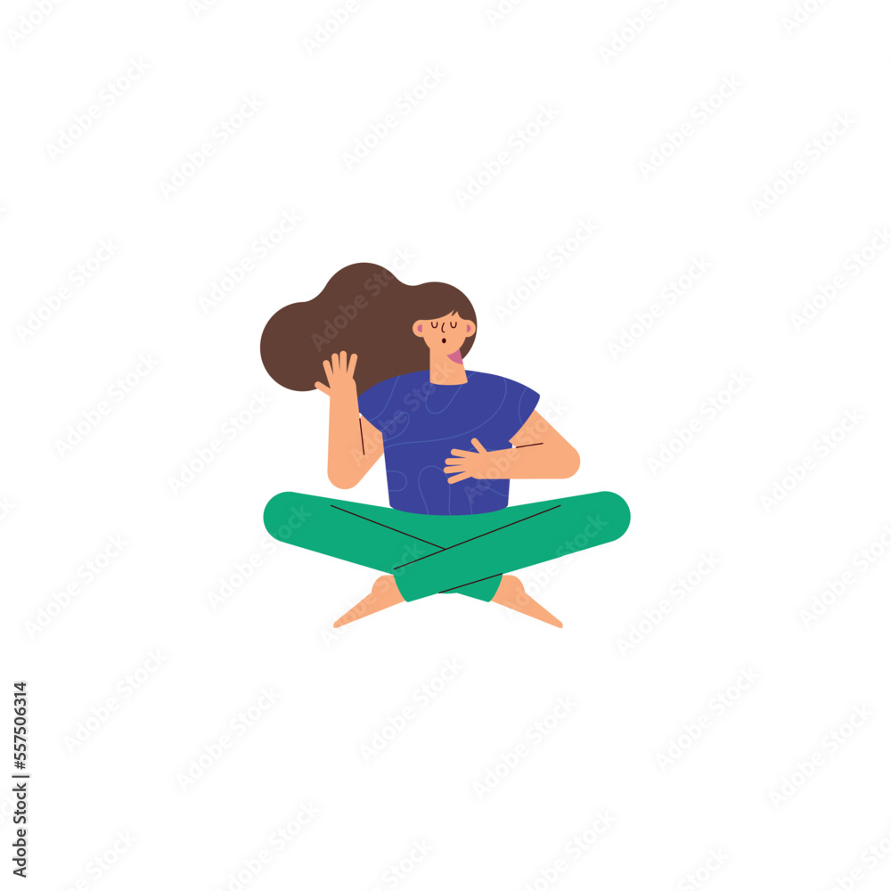young woman in lotus position young woman in lotus position