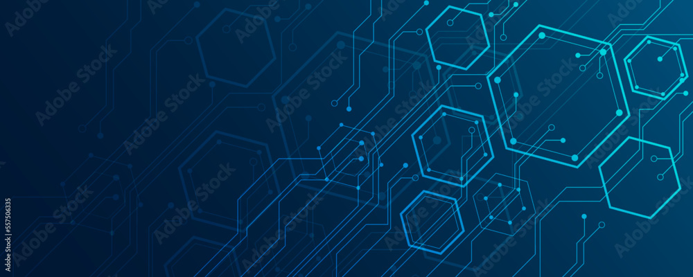 Obraz premium Abstract background, circuit board technology, digital data connection and big data concept