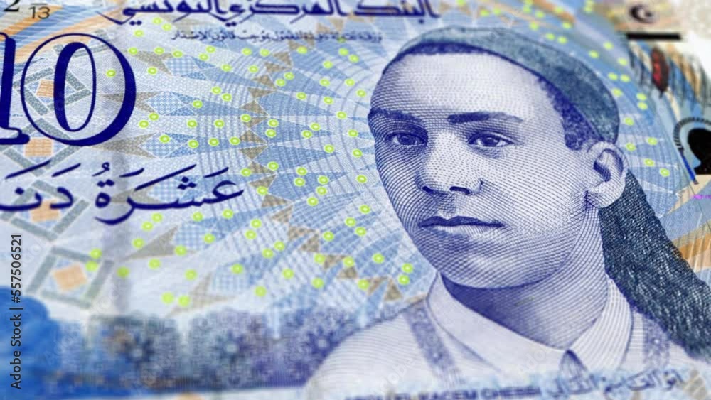 Tunisia Tunisian Dinar 10 Banknotes Ten Tunisian Dinar Close up And tunisia-tunisian-dinar-10-banknotes-ten-tunisian-dinar-close-up-and