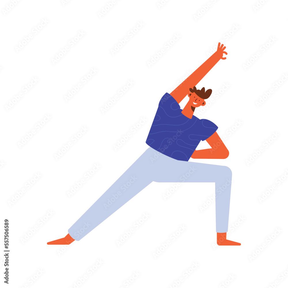 Obraz premium happy man practicing yoga