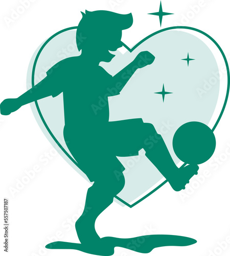 Kids Playing Football Silhouette
