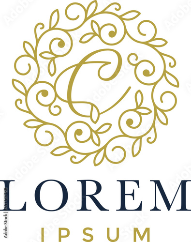 Letter C Ornament Logo Template