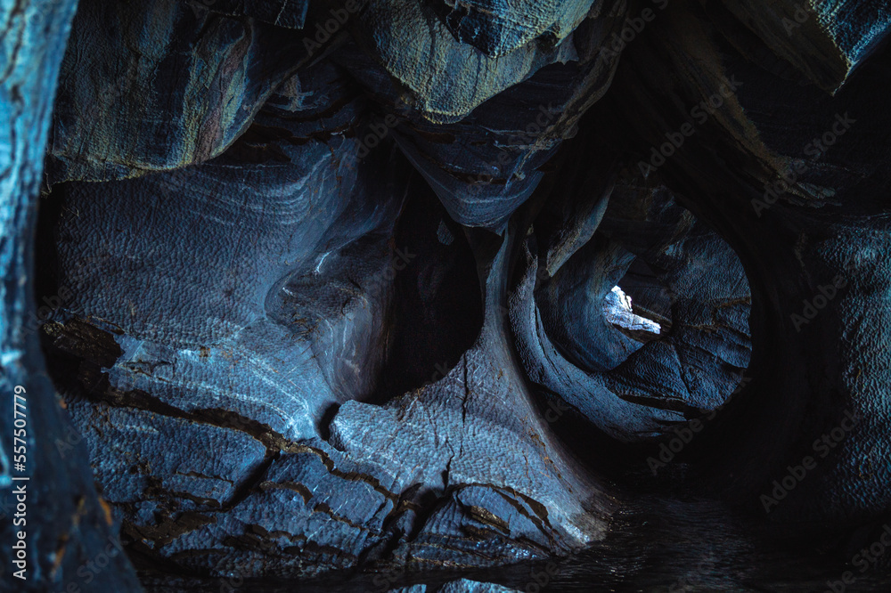 Inside the marble cavern in Chilean Patagonia. General Carrera Lake