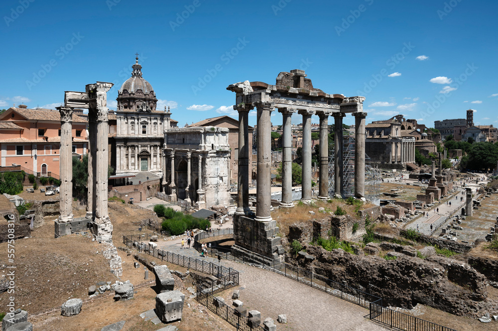 Aerial view of the Roman Forum, Rome, Italy