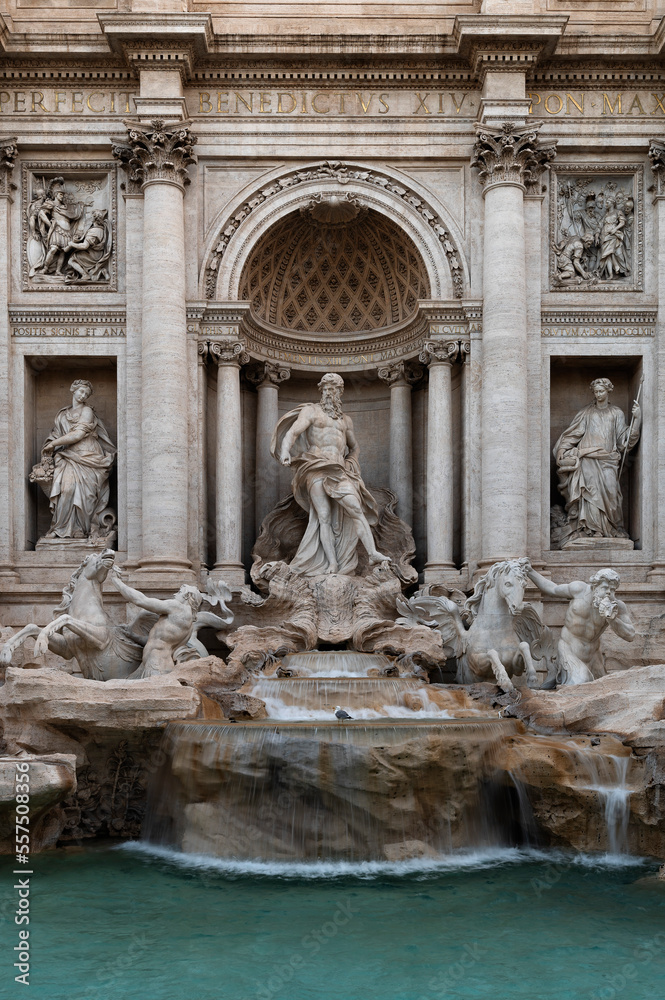 Trevi Fountain, an 18th-century fountain in the Trevi district in Rome, Italy