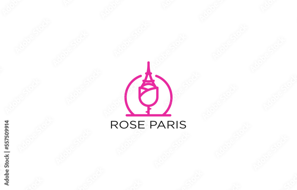 rose and paris logo design templates