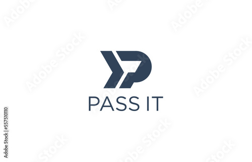 letter p arrow logo design templates