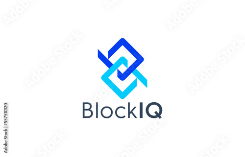 letter b iq technology logo design templates