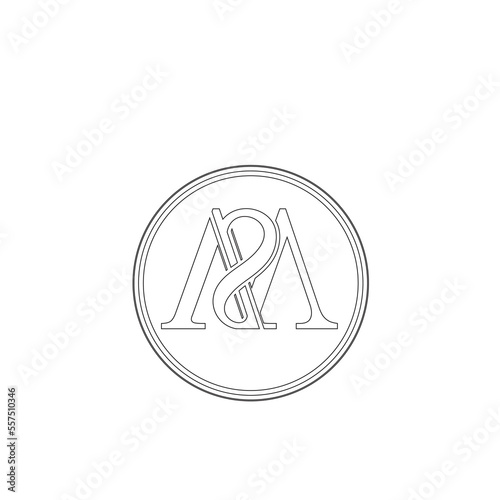 Minimalist letter m s line art logo