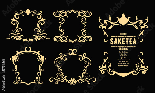 Golden Victorian Style Decorative Border Frame or Vintage Divider Element