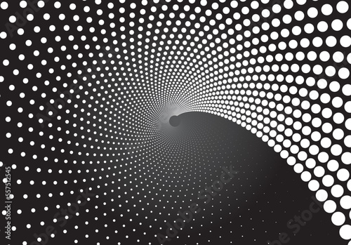 Halftone dots in circle form. round logo. vector dotted frame. design element Spiral dots background