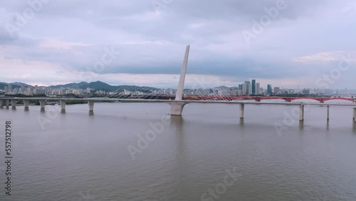 Wallpaper Mural [korea drone footage] Han river city landscape, West Seoul, Olympic Highway, Park, promenade Torontodigital.ca