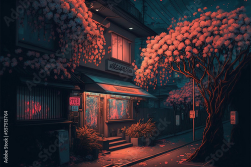 Tokyo at night, Alley, lo-fi, retro vibes