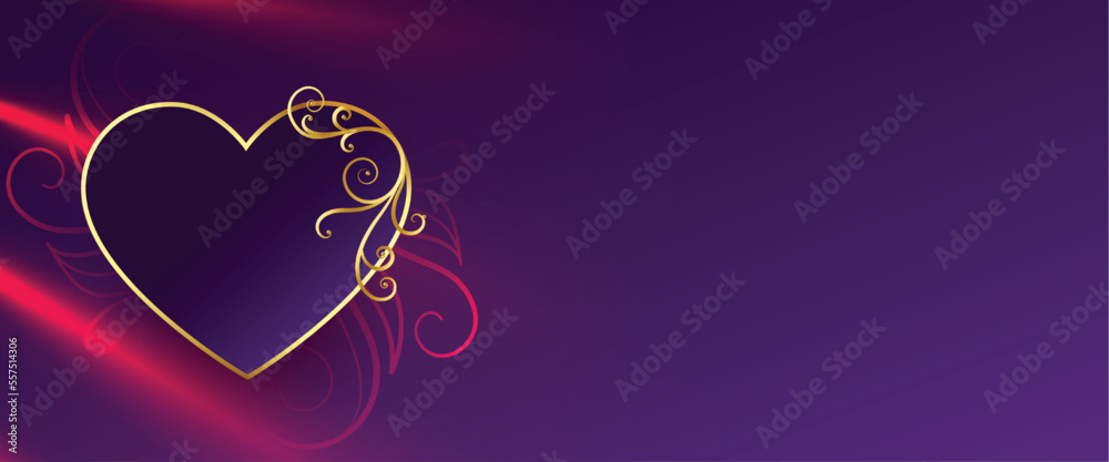 valentines day romantic media post banner with text space