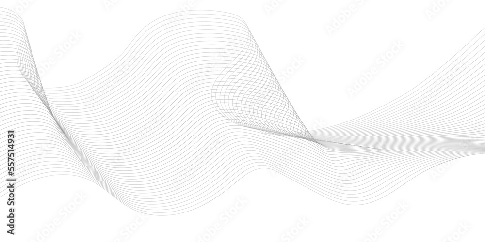 Wave line background with smooth shape. Beautiful wavy line on a white background. Horizontal banner template. Abstract futuristic template. Chrome technological wallpaper. - obrazy, fototapety, plakaty 