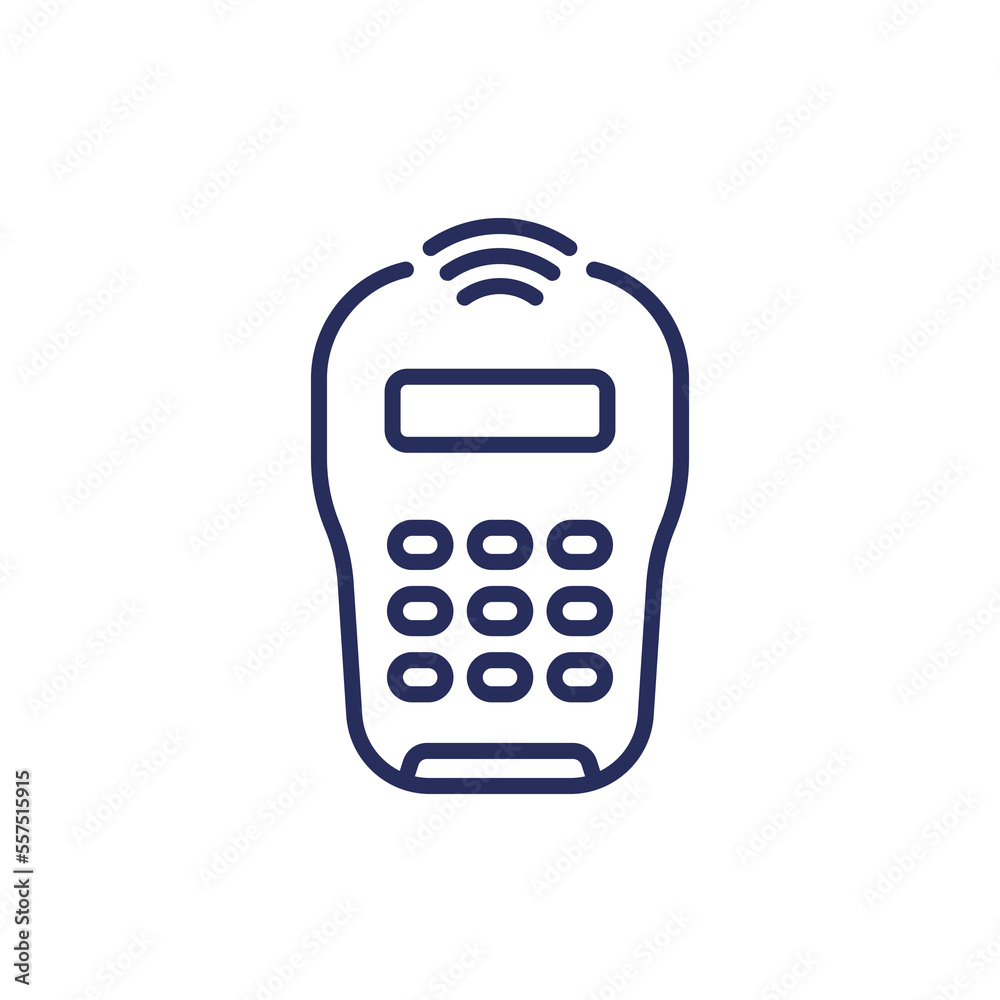 pos terminal line icon on white pos terminal line icon on white