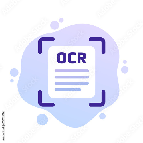 OCR, Optical character recognition vector icon photo