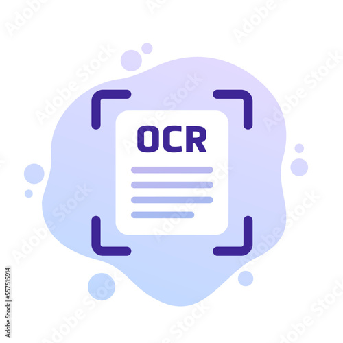 OCR, Optical character recognition vector icon