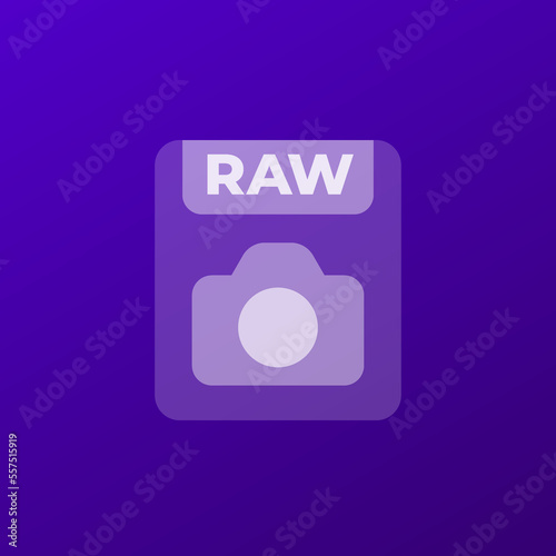 raw file icon with a camera  vector