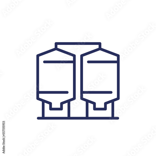silo, grain storage line icon