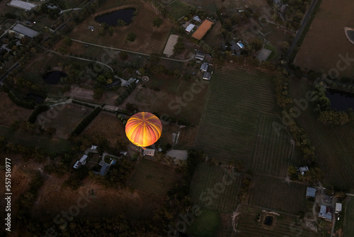 Balloon over farmland