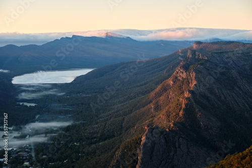 Sunrise over the mountains at the Grampians in Victoria